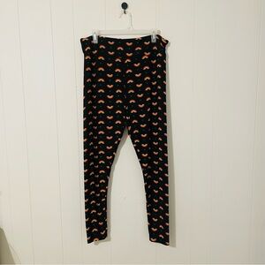 LuLaRoe Black and Orange Patterned Leggings